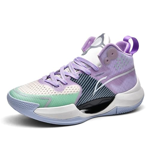 Solastride Zapatos de Baloncesto for Hombre, Botas Deportivas Informales Moda, Transpirables, Corte Alto, con Agarre Que Absorbe los Golpes, Antideslizantes(Green,38 EU)