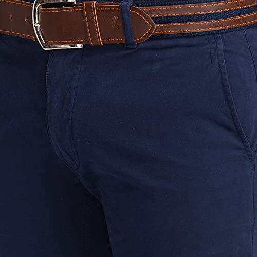 Image of Parx Men's Cotton Blend Rfd Pattern Low Rise Tapered Fit Flat Front Casual Trouser