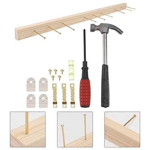 Lurrose Sieraden Organisator Wandmontage Houten Sieraden Houder Armband Staaf Met 7 Haken Voor Holding Oorbellen… - Image 6