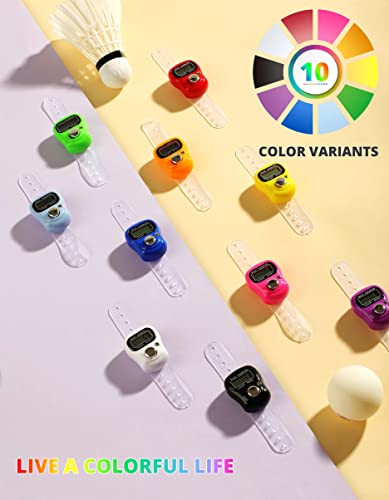 Ktrio Pack Of 10 Colors Electronic Finger Counter, Mini Lcd Digital Display Tally Counter 5-Digit Number Count Clicker, Counters Clickers For Knitting, Crochet, Coaching, Lap, Golf, Toddler & Fidget #TOP4