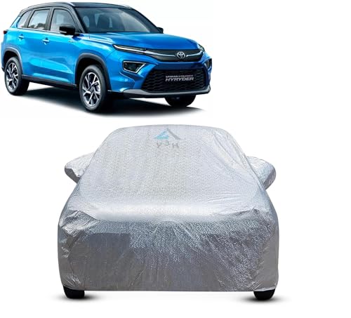 Image of Y3H 100% Waterproof Car Cover Compatible with Toyota Urban Cruiser (Model : 2020 Onwards) Custom Fit Body Covers with Mirror Pockets | Color : Metalic Silver