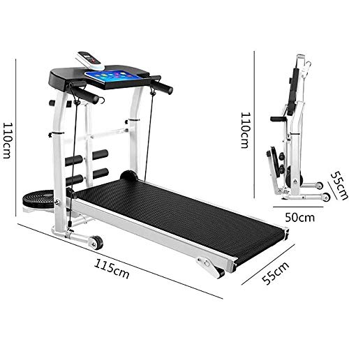 Foto von Klappbare Laufbänder für zu Hause, tragbares mechanisches Laufband, 150 kg, tragendes aerobes Fitnesstraining, Neigungsverstellung, höhenverstellbares 4-in-1-Multifunktionslaufband