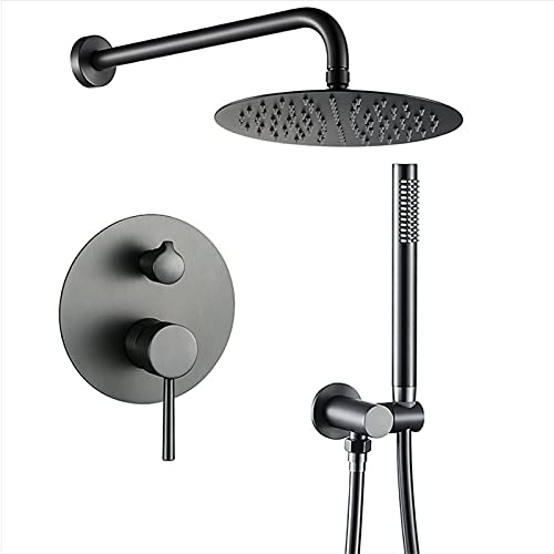 Système de douche gris brossé LWX avec pistolet pour salle de bain moderne