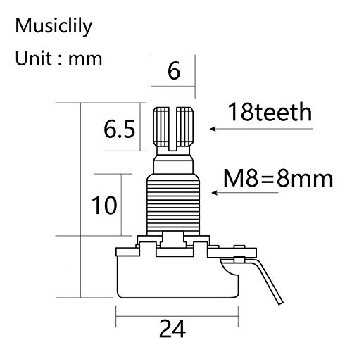 Musiclily Pro Filetage Laiton Full Taille Métrique Split Shaft Control Pots A25K Potentiomètres Audio Taper pour Guitare… - Les Beatles, Paul McCartney, John Lennon, RIngo Starr, George Harrison Musiclily Pro Filetage Laiton Full Taille Métrique Split Shaft Control Pots A25K Potentiomètres Audio Taper pour Guitare… – Image 3