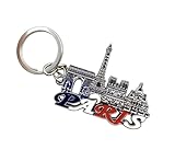 Dimension Paris: 5 x 4 cm Porte-clés, bijou de sac souvenir en acier Tour Eiffel, Arc de triomphe, Notre-dame de Paris et sacré-coeur.