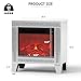 Mirrored Nightstand End Table with Electric Fireplace Heater, Freestanding Mini Fireplace, Crushed Diamond Silver Side Table with Multiple Flame Colors for Bedroom Living Room, Remote Included
