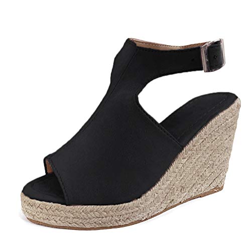 Sandali Donna Moda Espadrillas con Cinturino