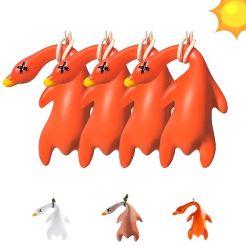 4 Piezas Colgante de Coche de Pato Asado Que Cambia de Color, de Pato para Decoración de Coche,Pato Sensible a los Rayos UV,Accesorios Creativos para el Interior del Coche,Adorno Colgante para Coches