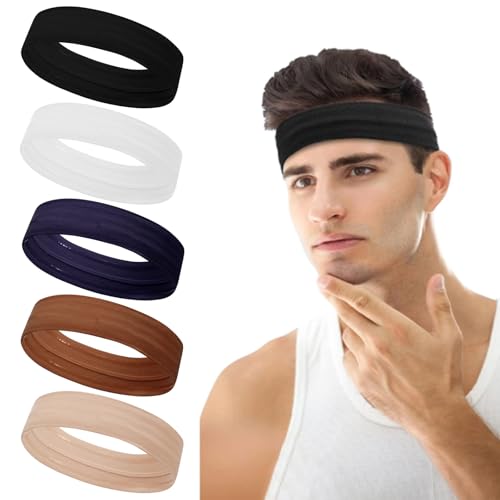 Image of Workout Headbands Non Slip Headband Sport Headbands Sweatbands Elastic Sport Hair Bands for Sports Travel Indoor Fitness Gym