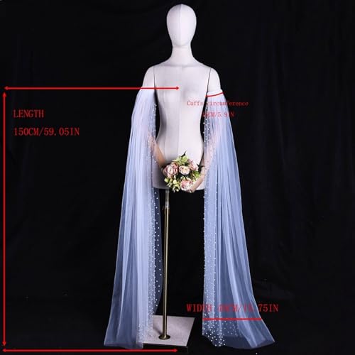 Velo mangas de brazo para bodas y vestidos largos elegantes de fiesta o graduación 3