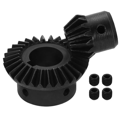 Image of uxcell 2Pcs Tapered Bevel Gears Set, 1.5 Mod 1:2 (15T /30T) Harden Steel Straight Bevel Gear, 90 Degree Steering Motor Gears, (5 /17mm Shaft Hole with Keyway)