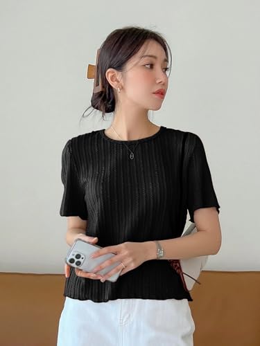 Image of GRECIILOOKS Women's Poly Cotton Regular Fit Crop Top, Loose Fit Oversized Shirts & Stylish Korean Tank Tops for Summer Wear (Available in Plus Size)