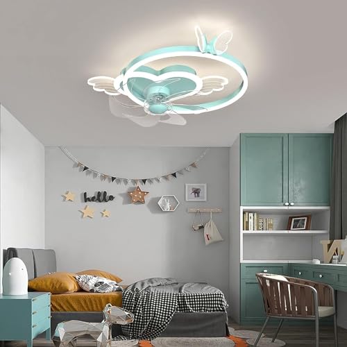 Ventilateur de plafond LED avec télécommande 6 vitesses réversible 39" pour chambre