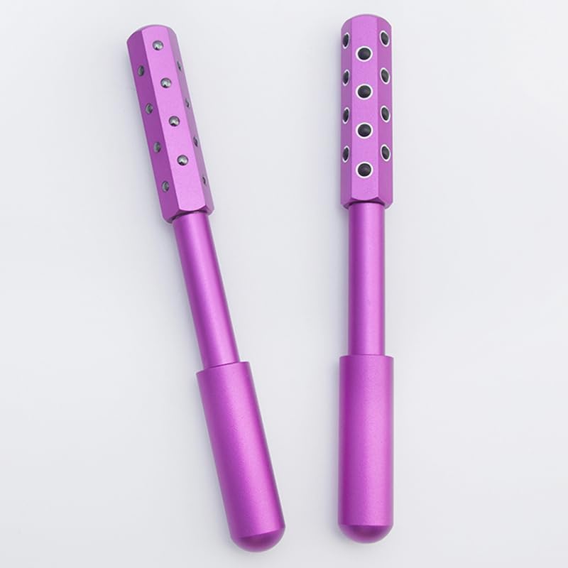 Facial Roller - Uplift Facial Massaging Beauty Roller, Face Massager Roller, Face Rollers for Women, Portable 7.6" Purple Beauty Roller for Face, Eye, Neck, Chin, Skin - 24-Stone - Image 6