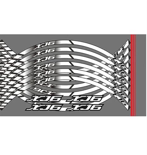 NMBZVE Felgenaufkleber Motorradzubehör Radaufkleber Reflektierende Radaufkleber Abziehbilder Reflektierende Felgen Für Y&amaha XJ6 Xj6(Style 3)