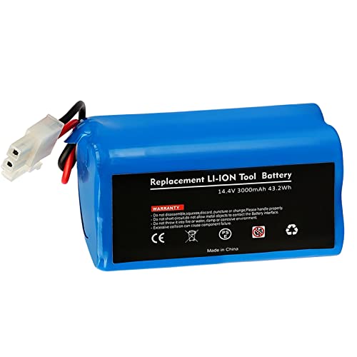 [Upgraded] 3000mAh A4 Replacement Battery Compatible with ILIFE A4/A4S/A4S pro/A6/A9 Robot Vacuum Cleaners Bonadget 14.4V/14.8V Li-ion Battery Compatible with ILIFE A4S