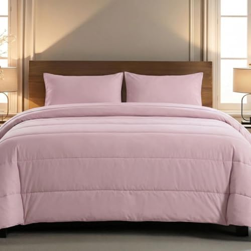 Zelesta® Comfort Uni 2-in-1 4-Jahreszeiten Ganzjahresbettdecke ohne Bezug – Bett in 10 Sek, Temperaturregulierend, Waschbar 40°C, Atmungsaktiv, Milbendicht, Mikrofaser (Altrosa, 160x220cm)