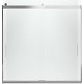KOHLER K-706000-D3-SH Levity Bypass Bath Door with Handle and 1/4-Inch Frosted Glass in Bright Silver