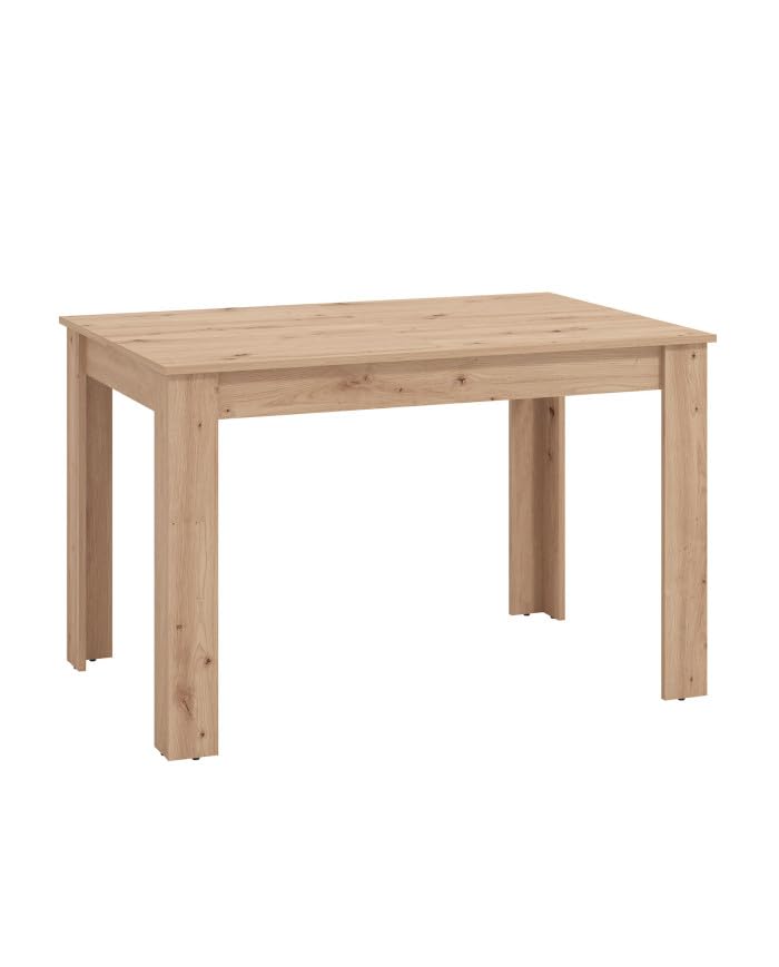 Home Heavenly® Mesa de Comedor Extensible Nerea – Laminado Resistente – Extensión Central de 120 a 160 cm – Diseño Moderno y Fácil de Limpiar – 120/160x80x76 cm – Mesa Rectangular Color Roble Artisan