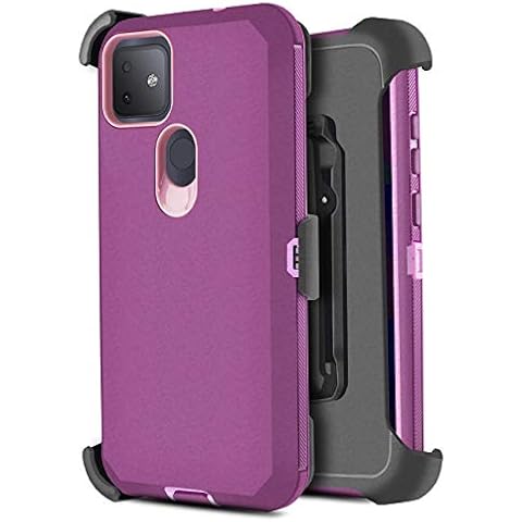 Customerfirst Tmobile Revvl 4 Plus Case [Built-in Screen Protector] Holster Belt Swivel Clip Kickstand Heavy Duty Case for Tmobile Revvl 4 Plus (6.2 inch) (Wine) Cover