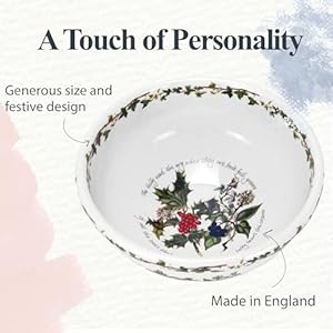 Portmeirion Holly and Ivy 9-Inch Serving Bowl - Festive Holiday Earthenware for Christmas Feasts, Ideal for Pasta, Soups, Desserts - Oven, Microwave, Freezer, Dishwasher Safe - Seasonal Tableware Portmeirion Holly and Ivy 9 Inch Serving Bowl Festive Holiday Earthenware for Christmas Feasts Ideal for Pasta Soups Desserts Oven Microwave Freezer Dishwasher Safe Seasonal Tableware