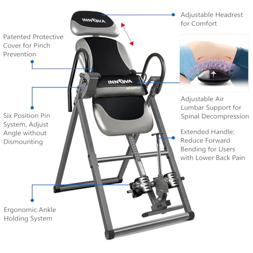Image of Innova ITX9900 Inversion Table with Air Lumbar Support, Black /Gray