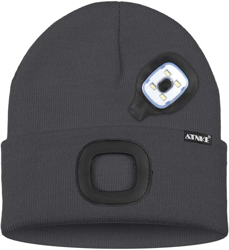ATNKE Kids LED Lighted Beanie Hat,USB Rechargeable 4 LED Running Headlamp Bright Cap with Light Gifts for Boys and Girls3