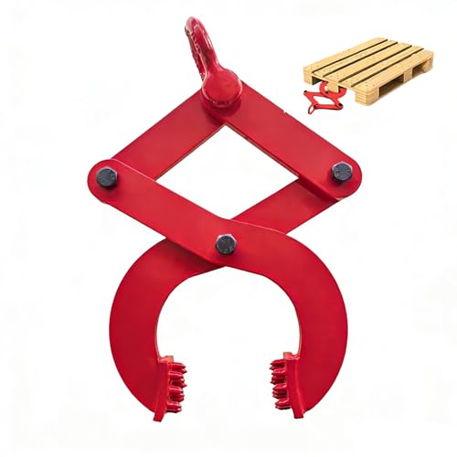 Pallet Puller Clamp 1T/2250 LBS Pallet Jack Puller Heavy Duty Pallet Puller for Pulling Pallets Woods or Heavy Thing 5.5 Inch Jaw Opening (Red 2250LBS)