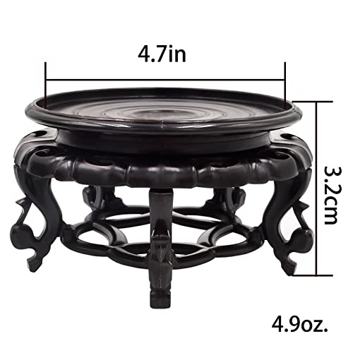 Fengshuibringluck Plant Stand Indoor Outdoor Sturdy Plastic Tradition Flowerpot Holder Display Holder Rack For Living Room Corner Balcony Office Lawn Patio Large Wood Plant (4.7In) #TOP1