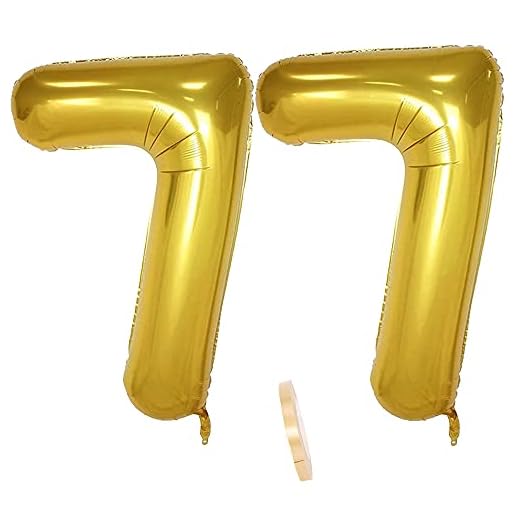 2 globos numeros 77 años, Number globo número 77 Dorado para Hombres Mujeres niños,40" Figuras Gold globo de lámina de helio inflable, gigante grande decoración fiesta de cumpleaños boda (xxxl 100cm)