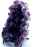 GYPSY PALACE Collection Brazilian Amethyst Crystal Cathedral Druze Geode Display Specimen with Black Wrought Iron Stand Healing Gemstone Wiccan Rock (2.1-2.6 lbs)