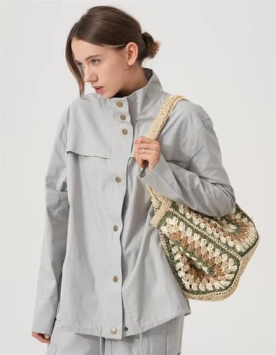 Pocadri Women Paper Straw Shoulder Bag Summer Beach Tote Handbag Large Hobo Underarm Purse Top Handle Satchel4