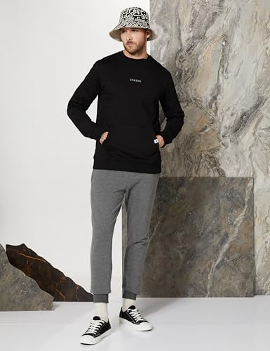 Image of Amazon Brand - Symbol Men Cotton Rich Light Weight Crew Neck Sweatshirt (Regular Fit) (Available in Plus Sizes)