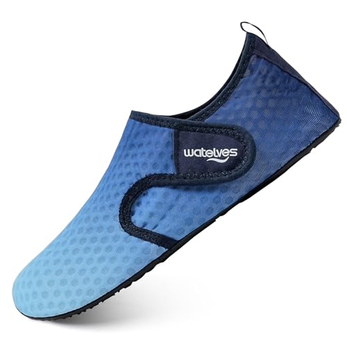Image of WateLves Water Shoes for Women Men Swim Beach Aqua Socks Quick Dry Barefoot House Slippers Travel Shoes with Adjustable Magic Tape for Pool Diving Boating Yoga Surf