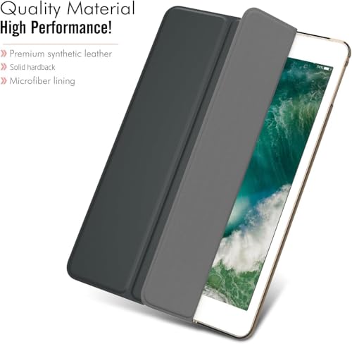 Image of MOCA Compatible Smart Flip Cover Case for iPad 9.7 inch 2017 2018 iPad 5th 6th Generation A1893 A1954 A1822 A1823 Smart Case Cover (Space Grey, iPad 9.7 inch 2017 /2018 Launched)