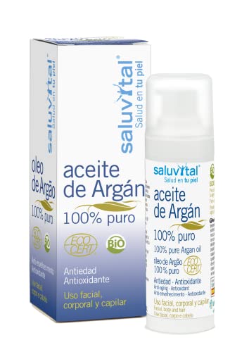 Saluvital Aceite de Argán ORGÁNICO Certificado ECOCERT | 100% Puro Prensado en Frío | 30ml | Cuidado de la Piel, Pelo y Uñas Cover
