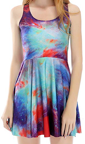 Image of Sister Amy Printed Elastic Sleeveless Shaping Breathable Camisole Skater Dress