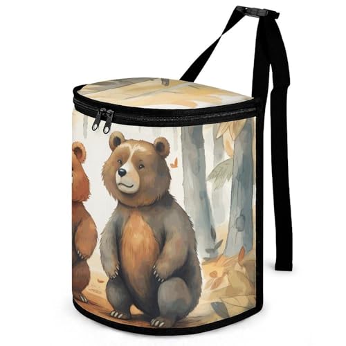 Bolsa organizadora redonda Bear in Woods con acabados de alta resistencia