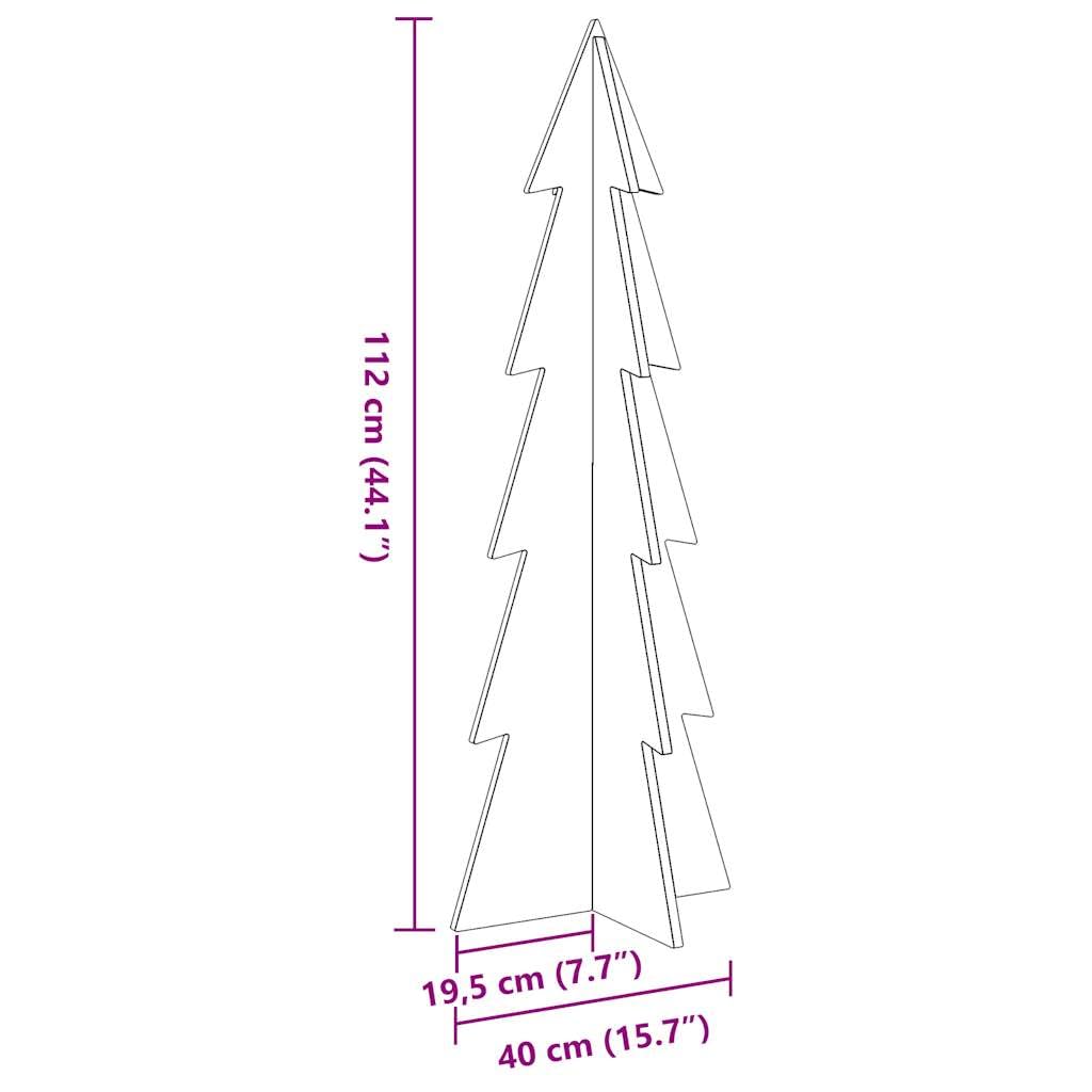 vidaXL Árbol de Navidad de Adorno Madera Maciza Pino Blanco 112 cm