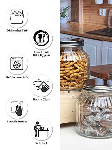 Goodhomes Tarro de cristal con tapa de metal (juego de 3 piezas) H4121-3P