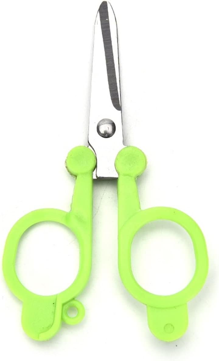 INLIMA Gardening Scissors Stainless Steel Useful Trimming Nippers Sewing Embroidery Yarn folding small scissors (Color : Green)