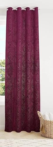 Image of Window Curtain 5 Feet Long for Living Room - Window Curtain Set of 1 Pcs Panel, Velvet Blackout & Stylish Parda for Home Decor & Office 4 Feet X 5 Feet (48 Inch X 60 Inch) - 1 Pcs Wine Colour
