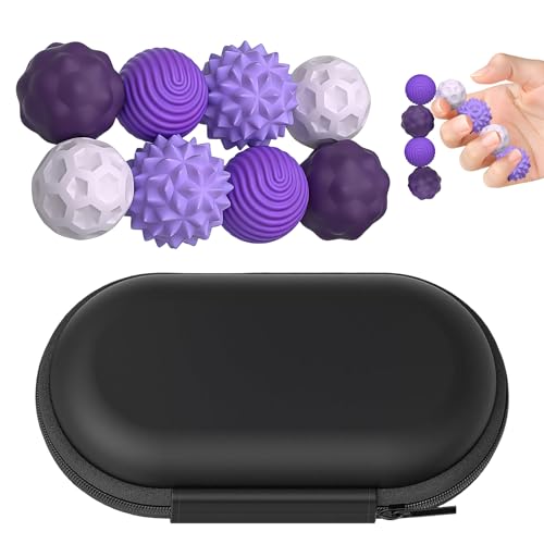 8 Piezas Bolas Sensoriales Magnéticas, Bolitas Magneticas Juguetes Sensoriales para Dedos, Silicona Bolas Magnéticas Anti-Estrés para TDAH, Antiansiedad, Gestión del Estrés (Violeta)