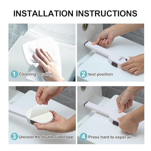 Image of Baby Toilet Locks (2-Pack) Arm-Style Child Safety Toilet Locks,No Tools Needed,Easy 3M Adhesive Installation,Fits Most Standard Toilet Lids,Childproof Toilet Seat Locks to Prevent Cats and Dogs,White