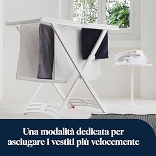 De'Longhi Tasciugo AriaDry Light - Deumidificatore Casa Portatile, Tecnologia Zeolite e Ionizzatore, 6L/Giorno, Asciugabiancheria, Antimuffa, Silenzioso, Funzione Swing, Timer, Grigio (DNS65)