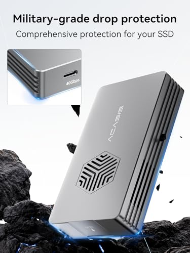 Image of ACASIS 40Gbps M.2 NVMe SSD Enclosure with Cooling Fan, NVMe Enclosure Compatible with Thunderbolt5 /4 /3 /USB4 /USB3.2 /3.1 /3.0 /2.0, M.2 Enclosure for MacBook Air /Pro / Mac Support 2280 /2260 /2242 /2230