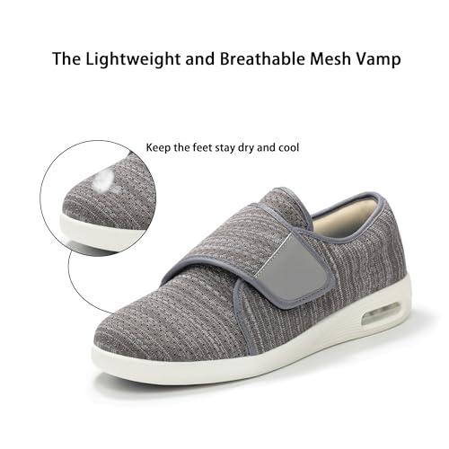 QHBPMGAD Diabetic Shoes for Women, Women's Wide Width Elderly Shoes, Adjustable Hook and Loop Closure Anti-Slip Breathable Lightweight, Swollen Feet Walking Edema Sneakers2