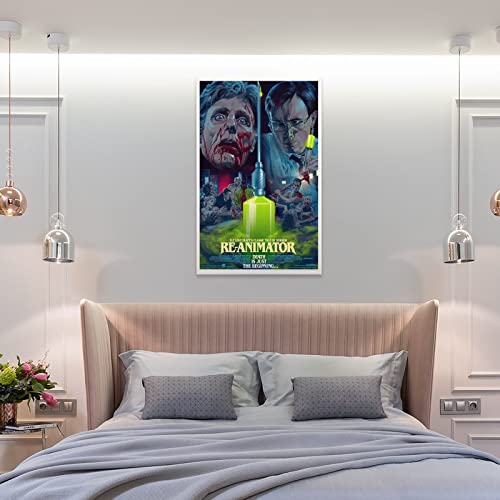 Room Posters Re-Animator Movie Posters (5) Halloween Poster Horror Poster Wall Art Paintings Canvas Wall Decor Home Decor Living Room Decor Aesthetic Prints 24X36Inch(60X90Cm) Frame-Style #TOP7