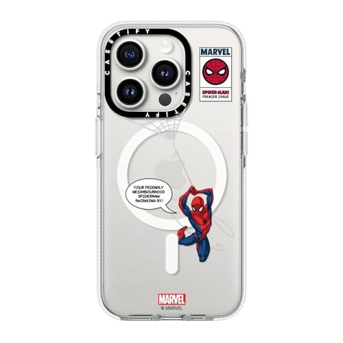 Coque transparente iPhone 15 Pro compatible MagSafe Spider-Man CASETiFY