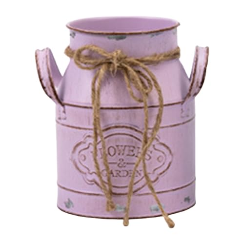 MagiDeal Jarrón de Leche, florero Decorativo para Flores Artificiales, Maceta Retro, arreglo Floral para jardín, baño, Rosa